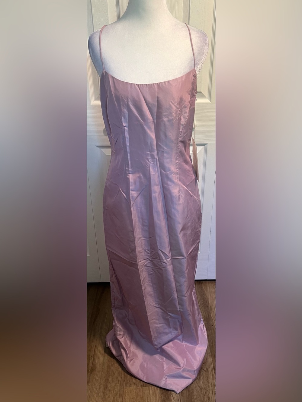 Vintage Cynthia Rowley Mauve/Lavender Slip Maxi Dress with Spaghetti Straps